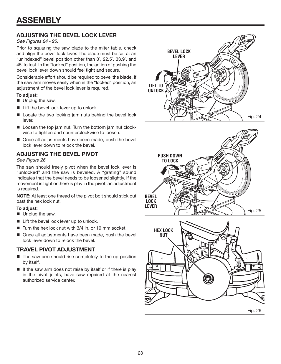 Assembly | RIDGID MS1290LZA User Manual | Page 23 / 40