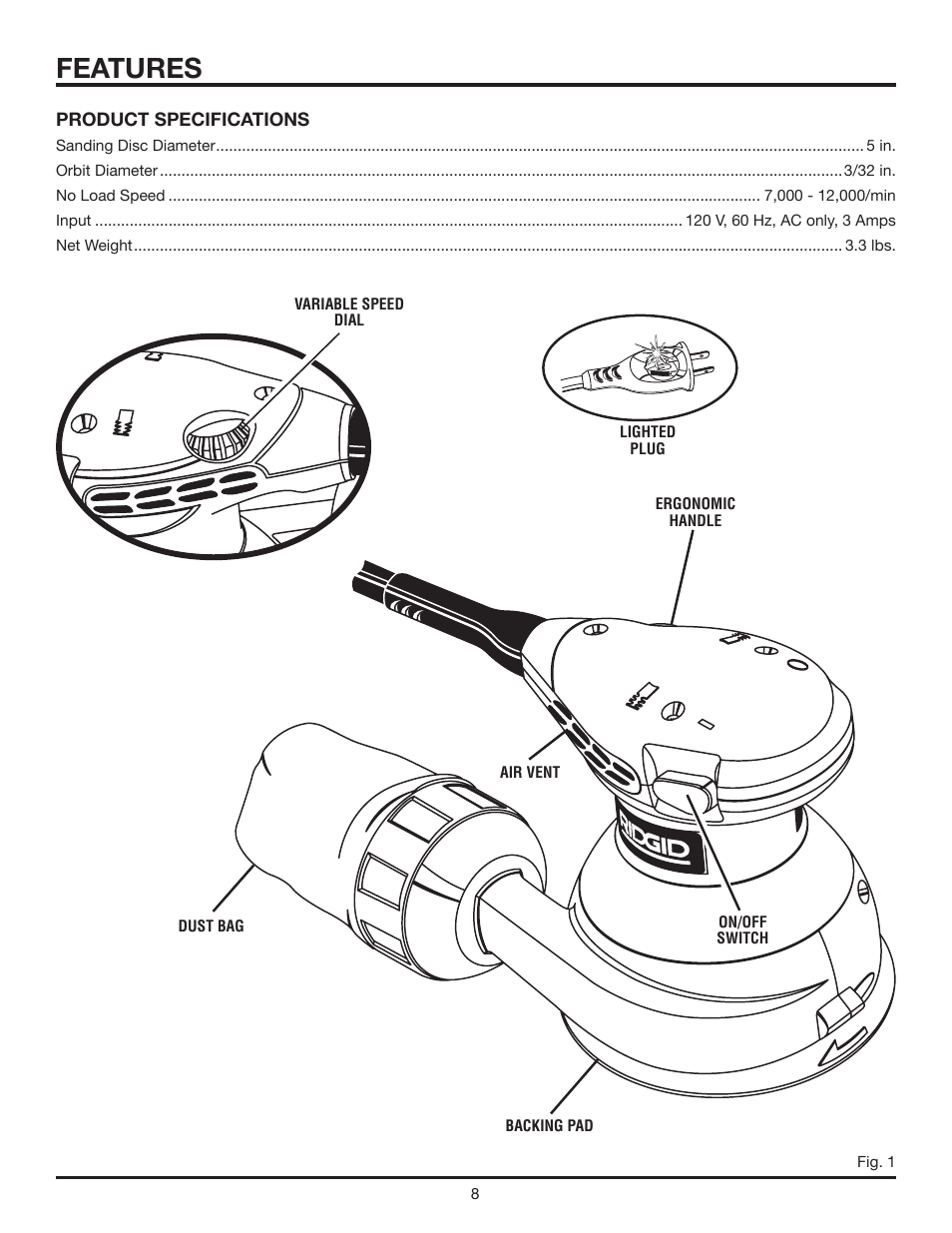 Features | RIDGID R2600 User Manual | Page 8 / 18