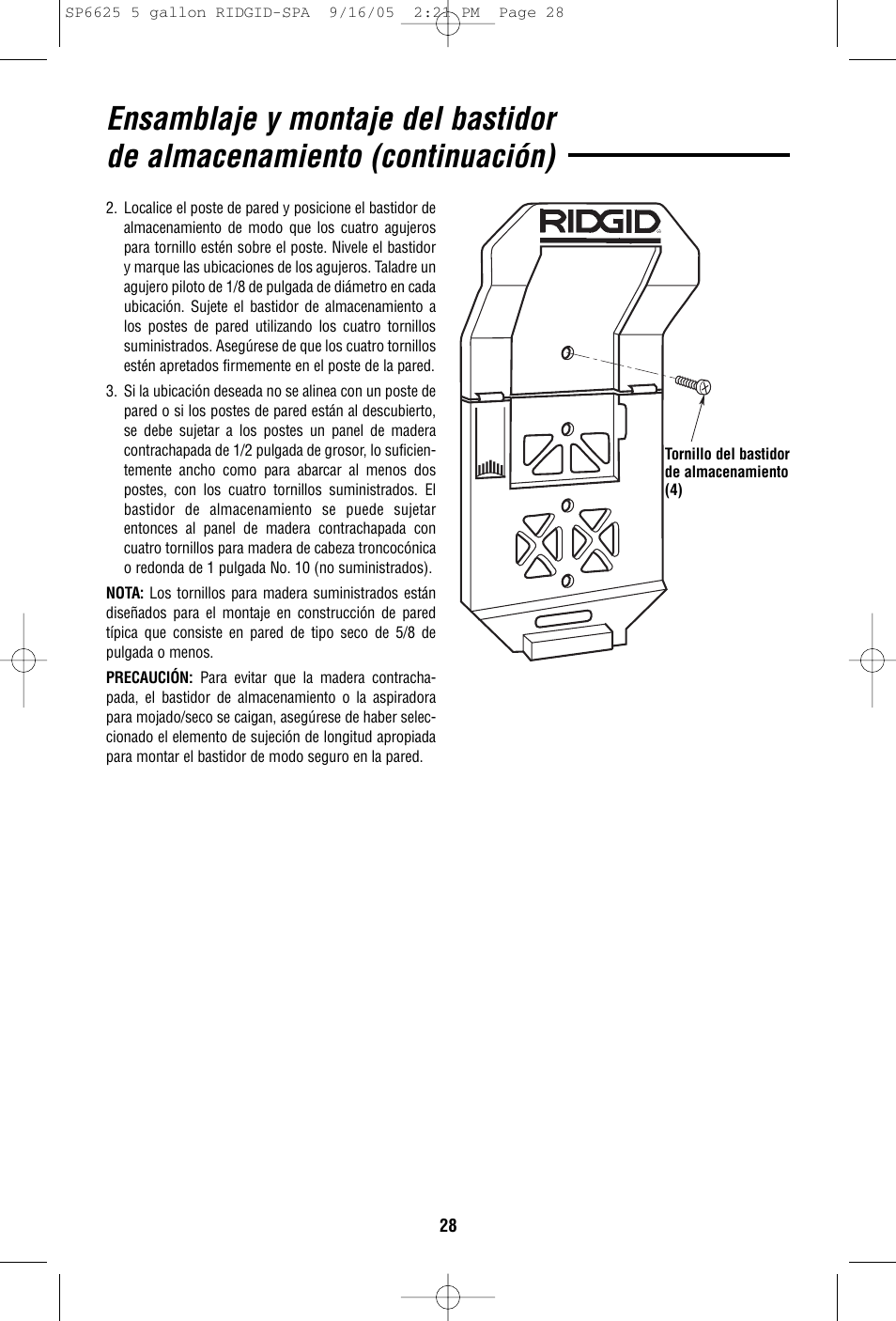 RIDGID WD55000 User Manual | Page 28 / 40