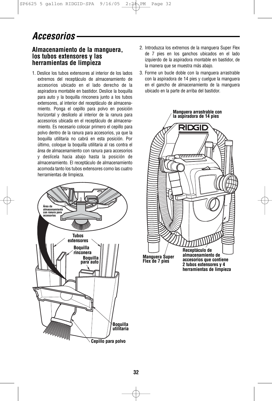 Accesorios | RIDGID WD55000 User Manual | Page 32 / 40