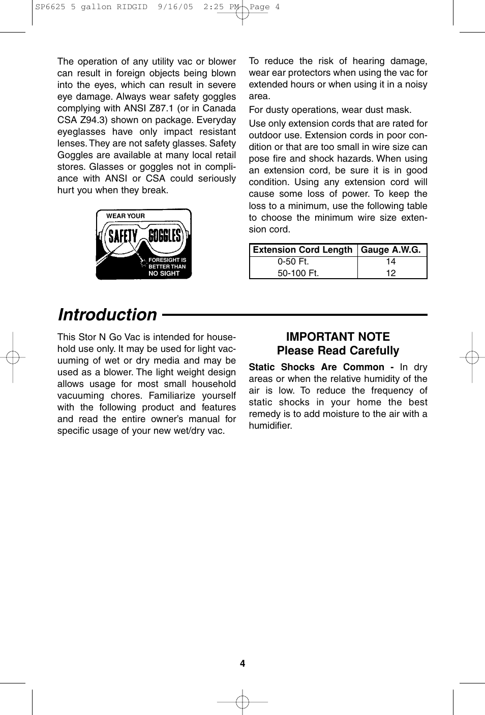 Introduction | RIDGID WD55000 User Manual | Page 4 / 40