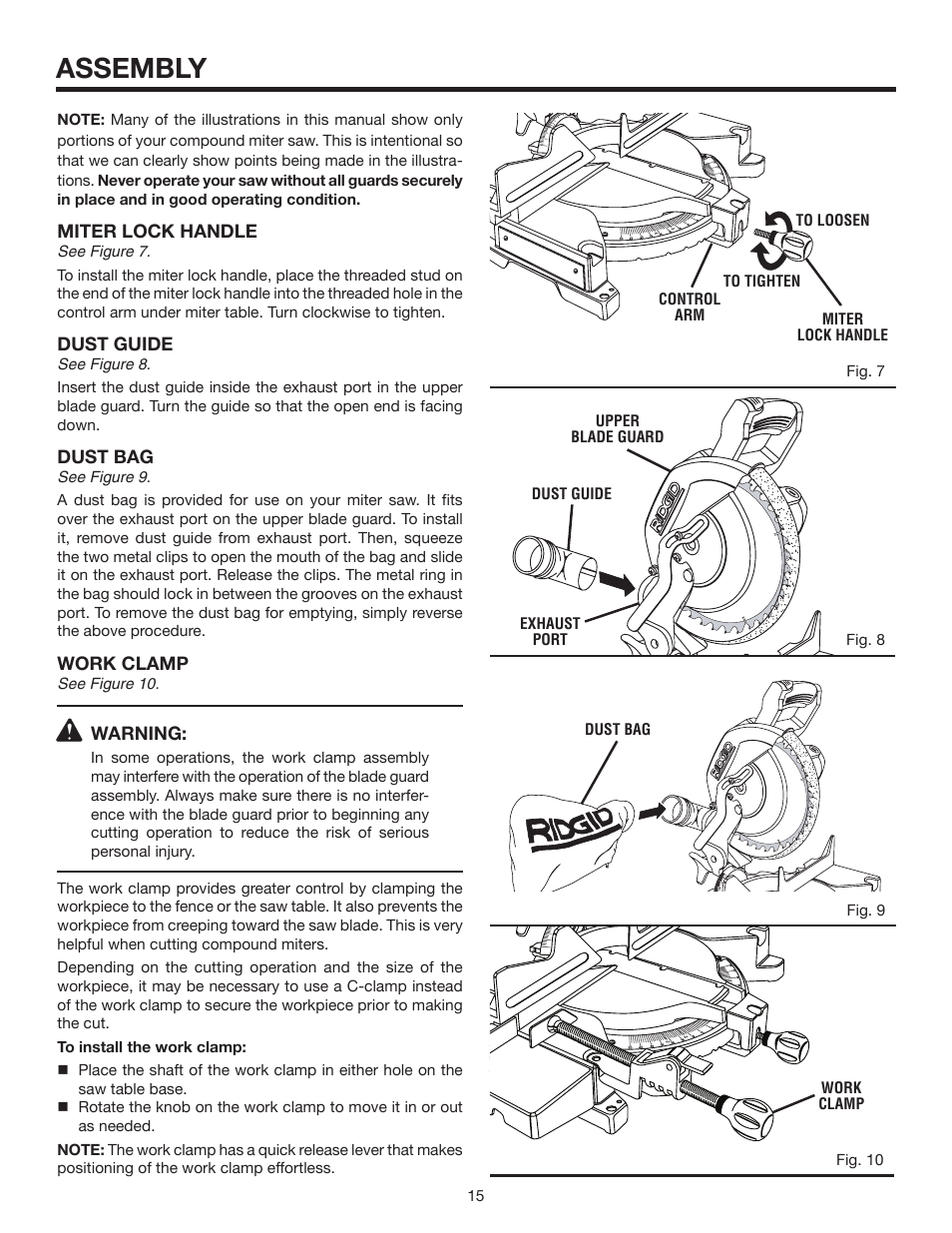 Assembly | RIDGID MS1065LZA User Manual | Page 15 / 32