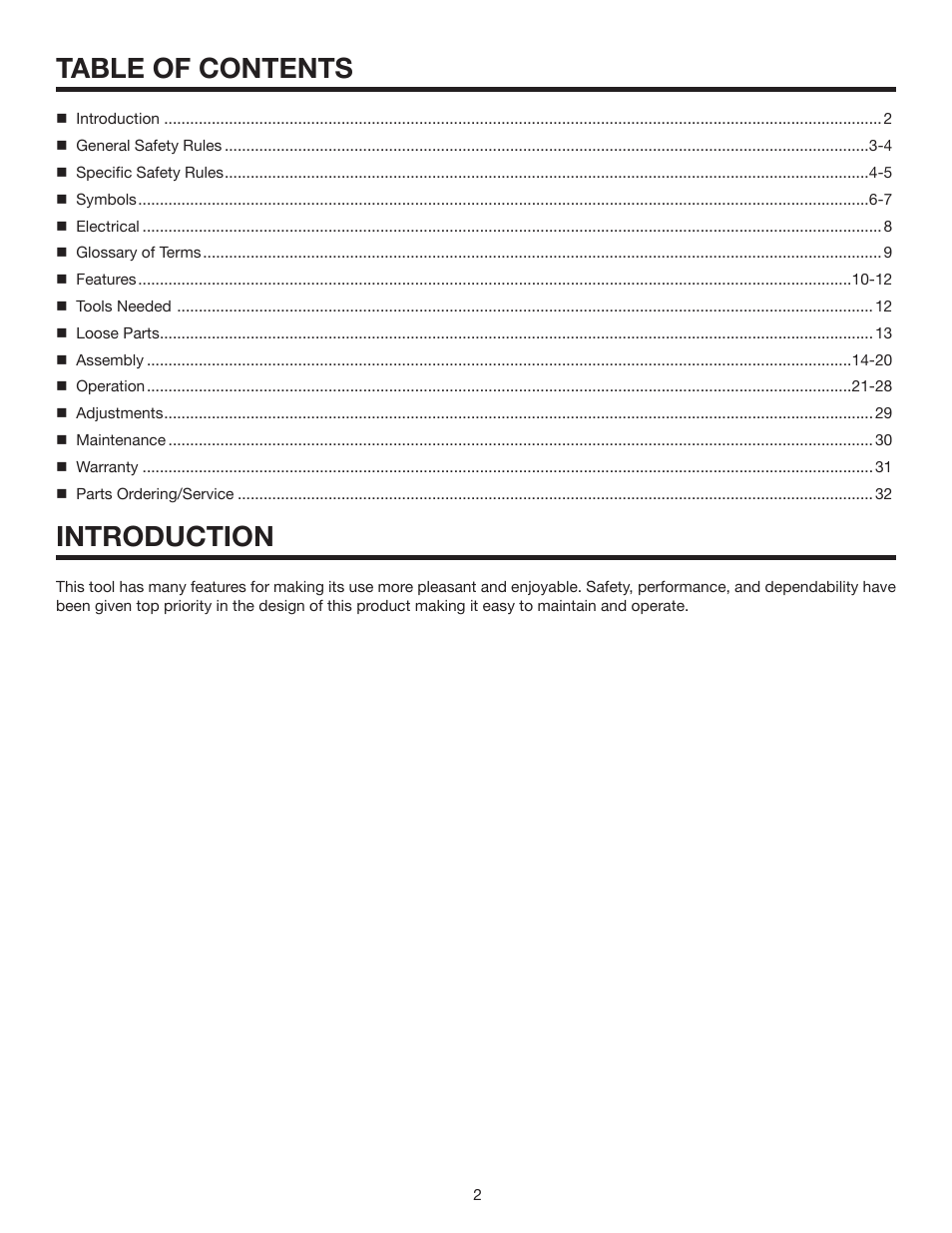 RIDGID MS1065LZA User Manual | Page 2 / 32