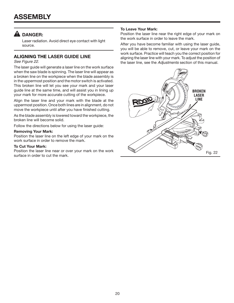 Assembly | RIDGID MS1065LZA User Manual | Page 20 / 32