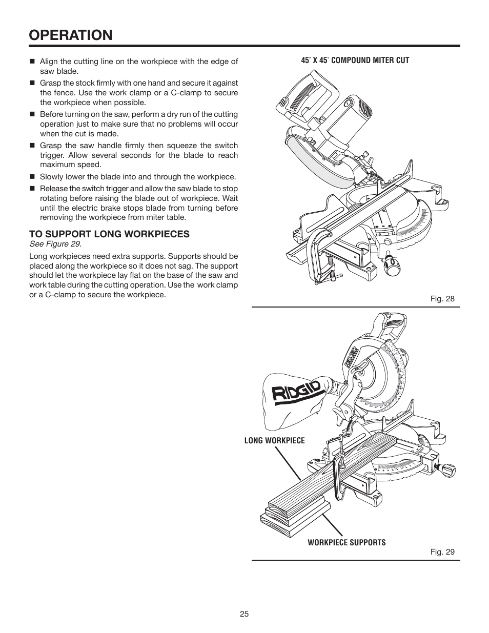 Operation | RIDGID MS1065LZA User Manual | Page 25 / 32