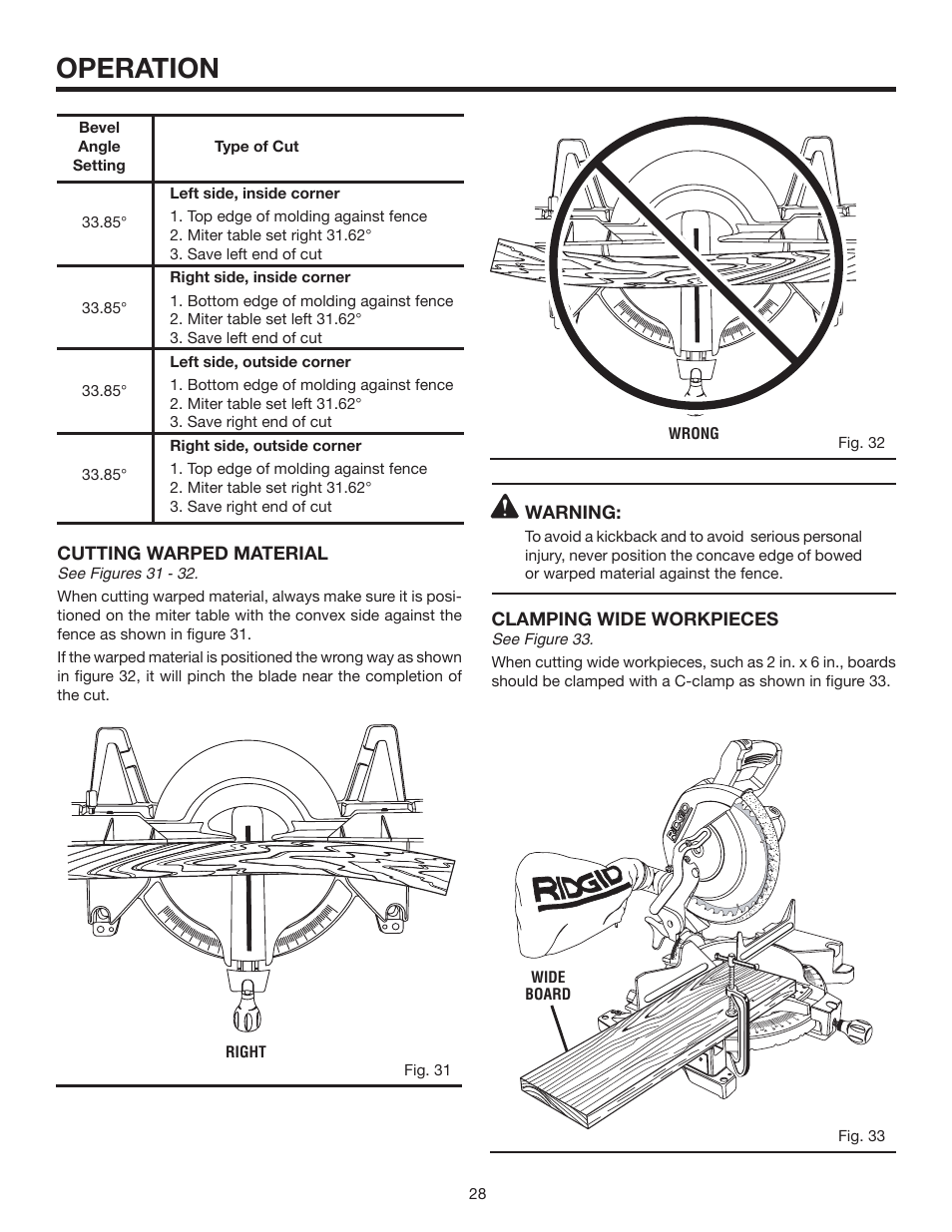 Operation | RIDGID MS1065LZA User Manual | Page 28 / 32