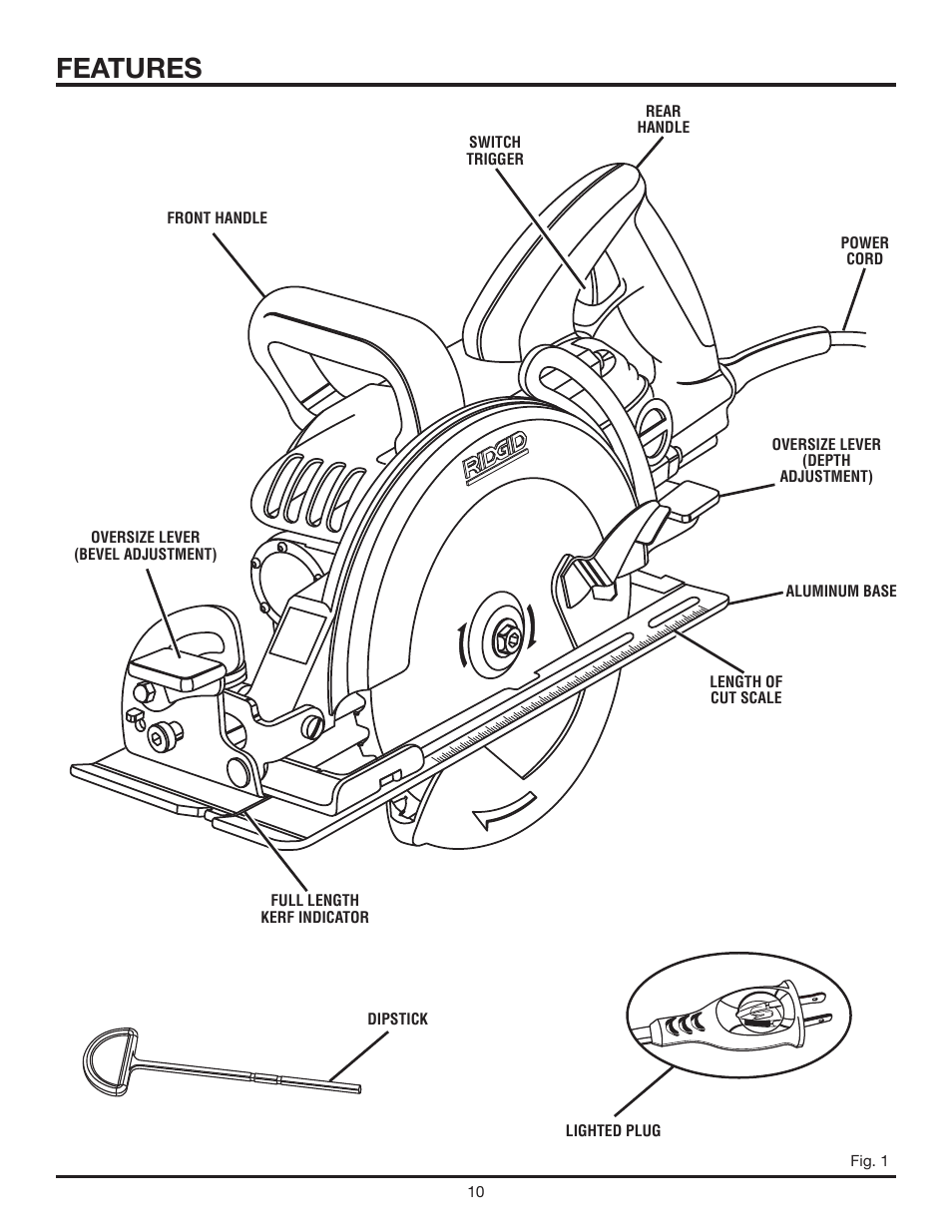 Features | RIDGID R3210 User Manual | Page 10 / 24
