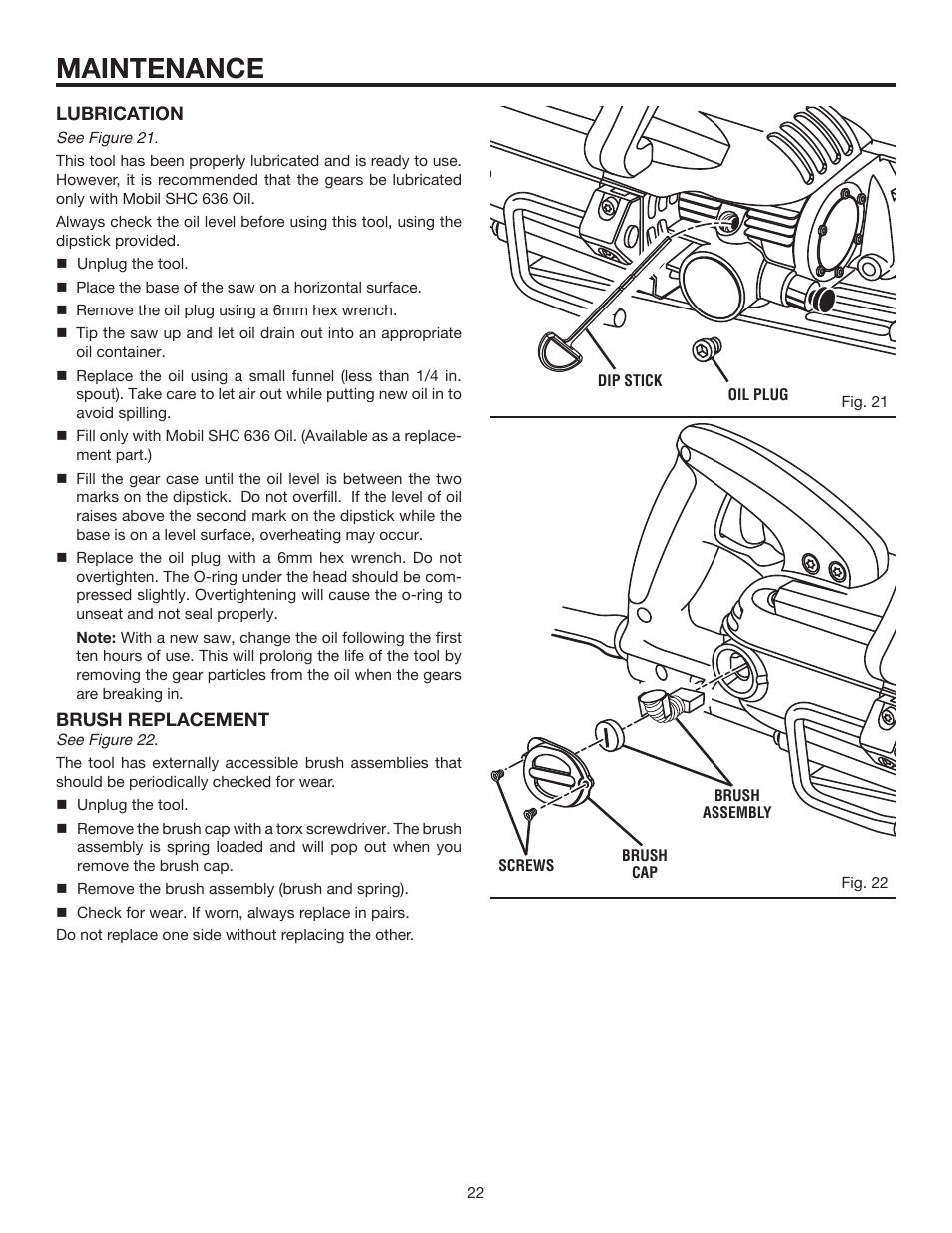 Maintenance | RIDGID R3210 User Manual | Page 22 / 24