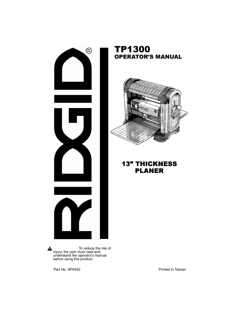 RIDGID TP1300 User Manual | 36 pages