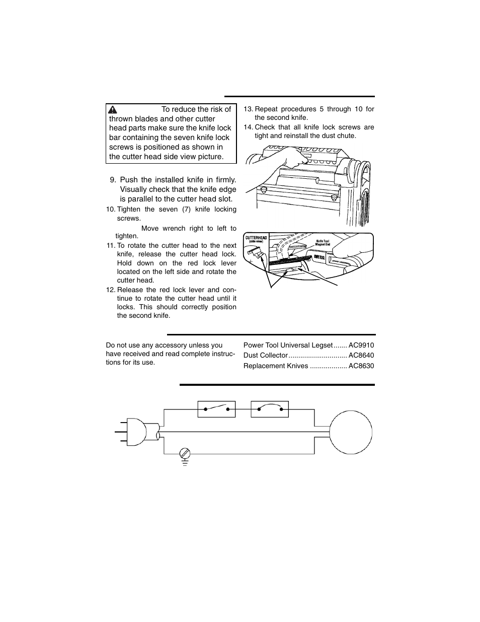 Maintenance (continued), Accessories, Wiring diagram | RIDGID TP1300 User Manual | Page 26 / 36