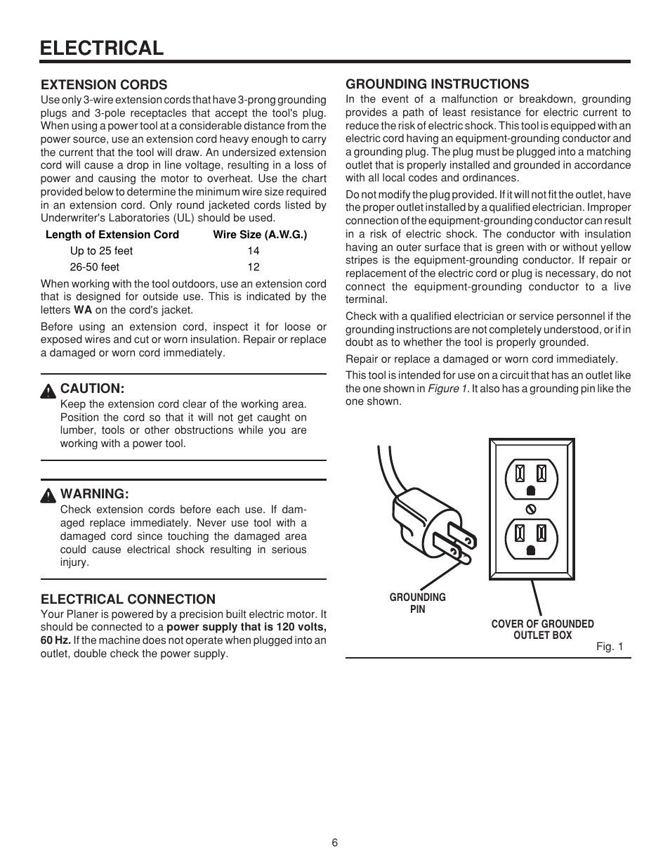 Electrical | RIDGID TP1300LS User Manual | Page 6 / 24