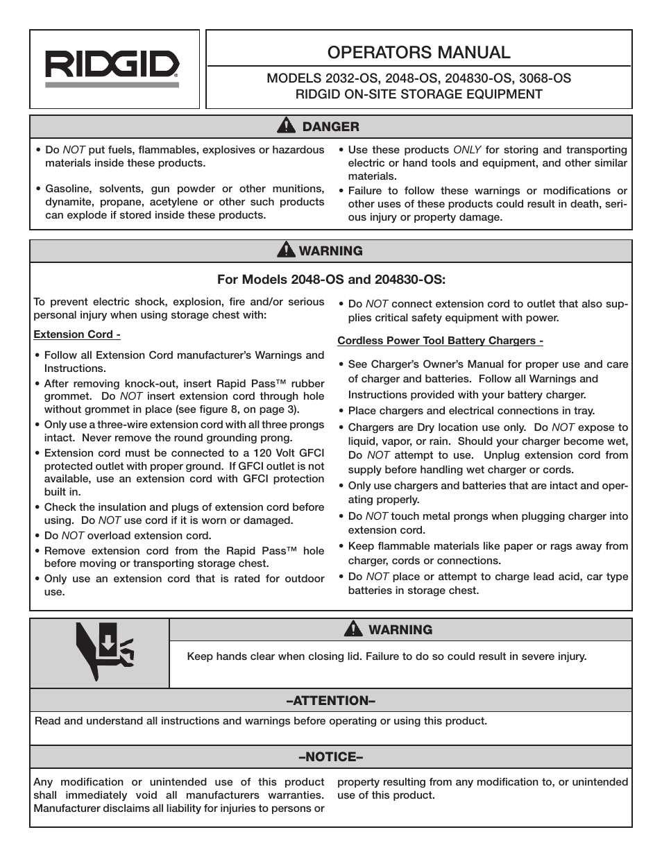 RIDGID 2032-OS User Manual | 4 pages