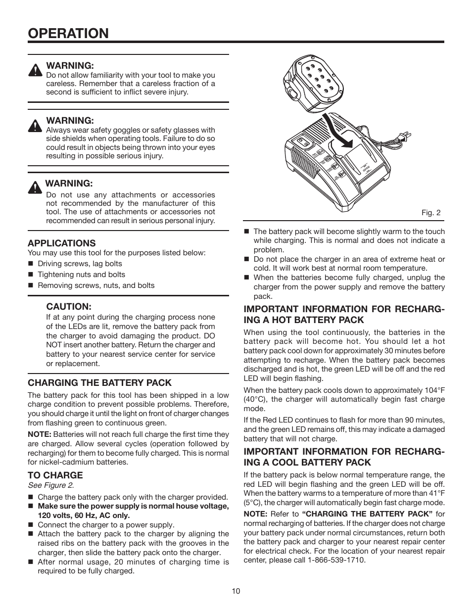 Operation | RIDGID R82320 User Manual | Page 10 / 16