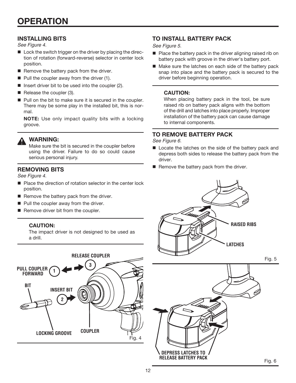 Operation | RIDGID R82320 User Manual | Page 12 / 16