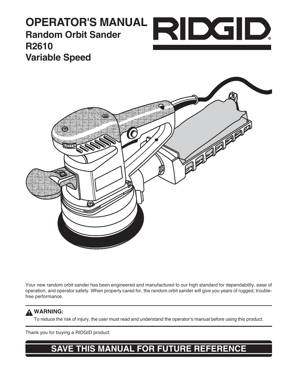 RIDGID R2610 User Manual | 16 pages
