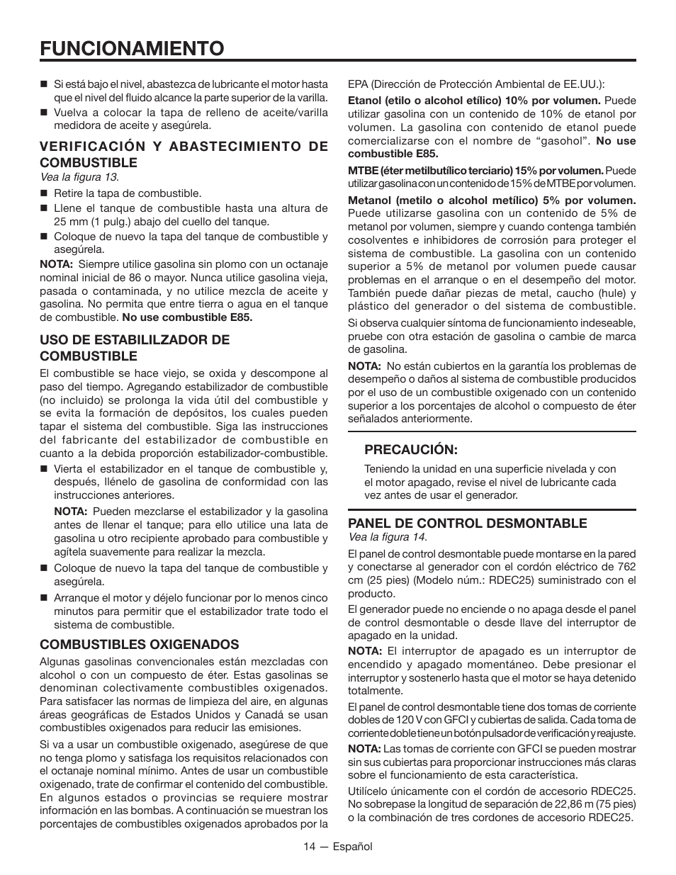 Funcionamiento | RIDGID RD8000 User Manual | Page 58 / 74