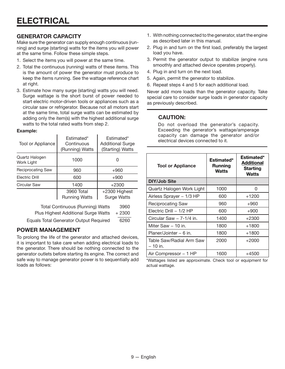 Electrical | RIDGID RD8000 User Manual | Page 9 / 74