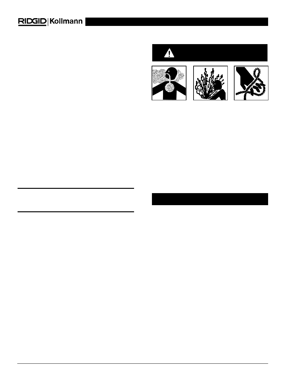 Advertencia, Información específica de seguridad | RIDGID K-2000 User Manual | Page 28 / 39