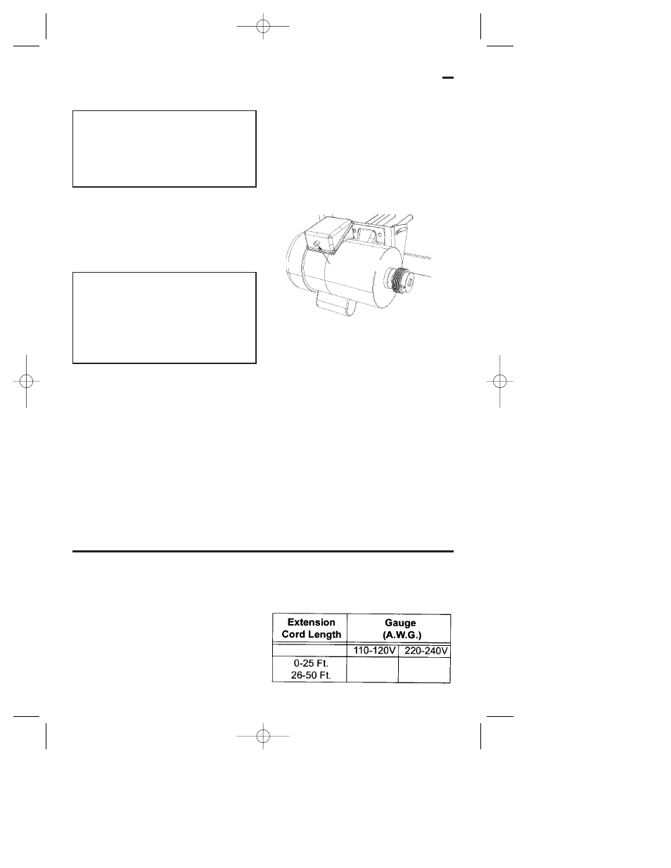 Motor thermal overload protector, Wire sizes | RIDGID TS3650 User Manual | Page 14 / 76