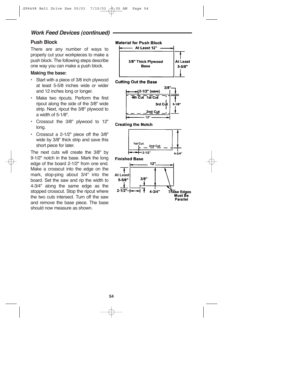 Work feed devices (continued) | RIDGID TS3650 User Manual | Page 54 / 76