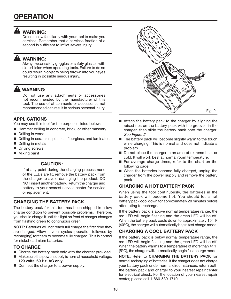 Operation | RIDGID R8411503 User Manual | Page 10 / 22