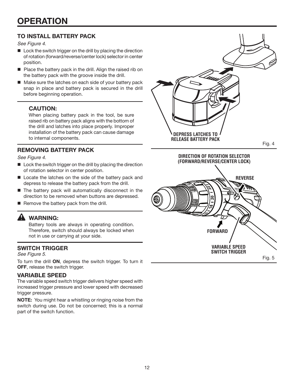 Operation | RIDGID R8411503 User Manual | Page 12 / 22