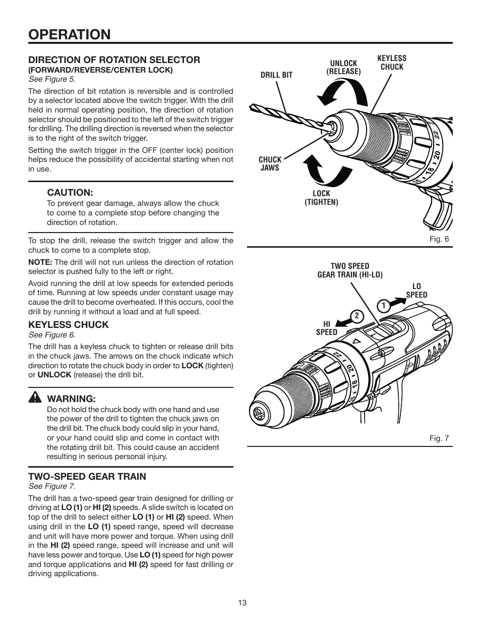 Operation | RIDGID R8411503 User Manual | Page 13 / 22