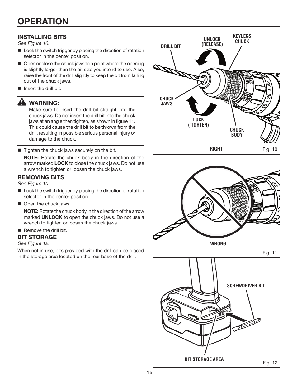 Operation | RIDGID R8411503 User Manual | Page 15 / 22