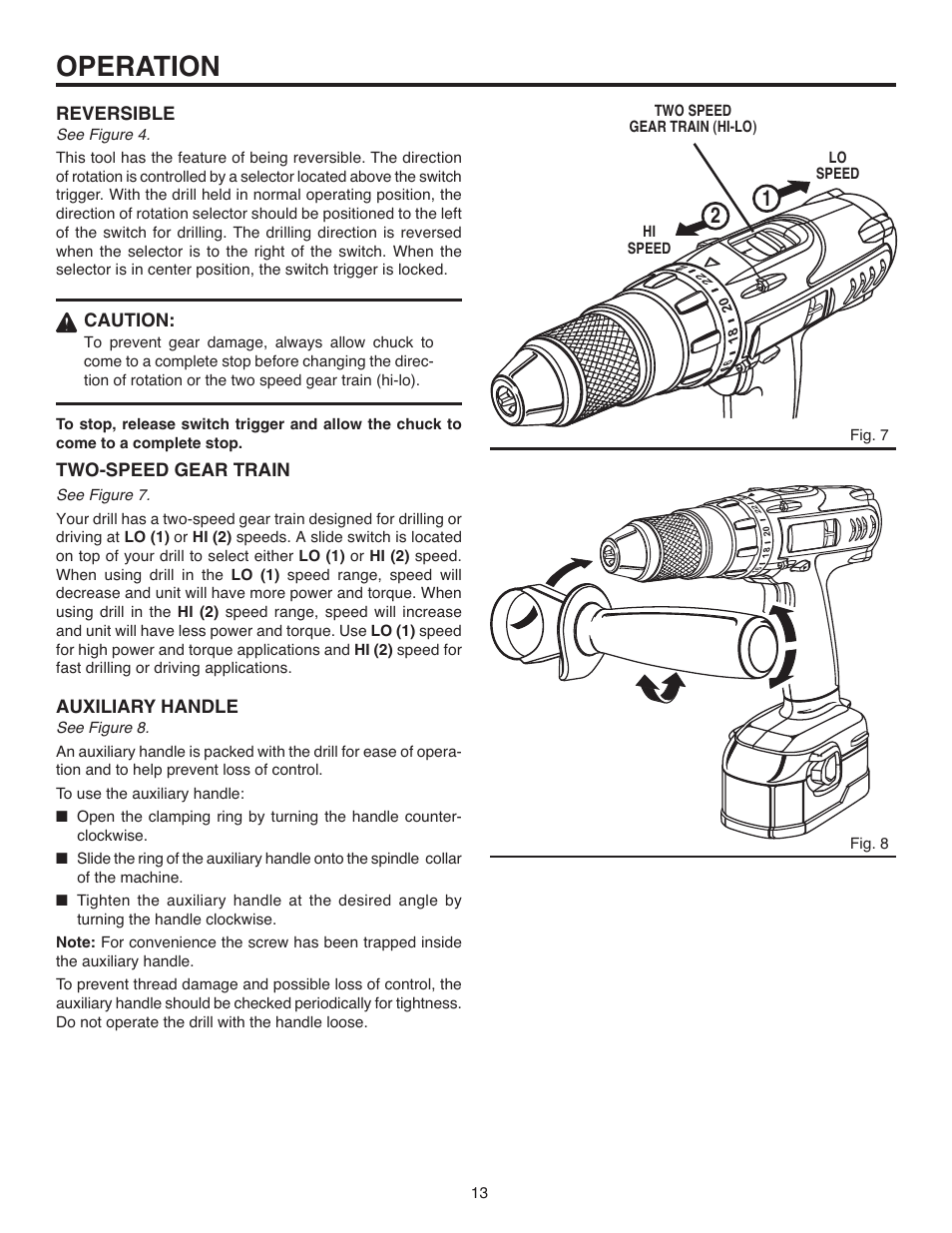 Operation | RIDGID R84015 User Manual | Page 13 / 20