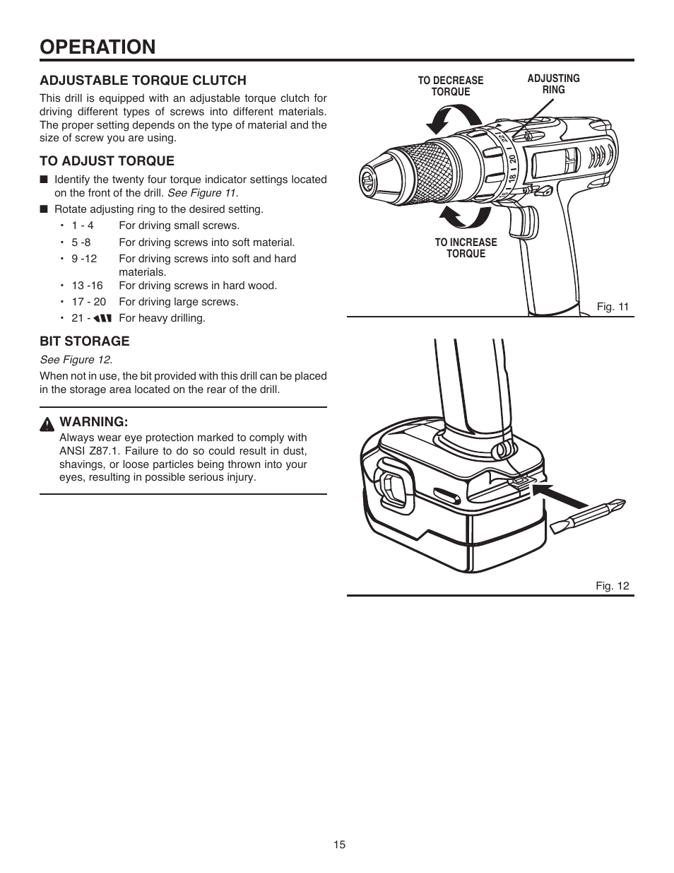 Operation | RIDGID R84015 User Manual | Page 15 / 20