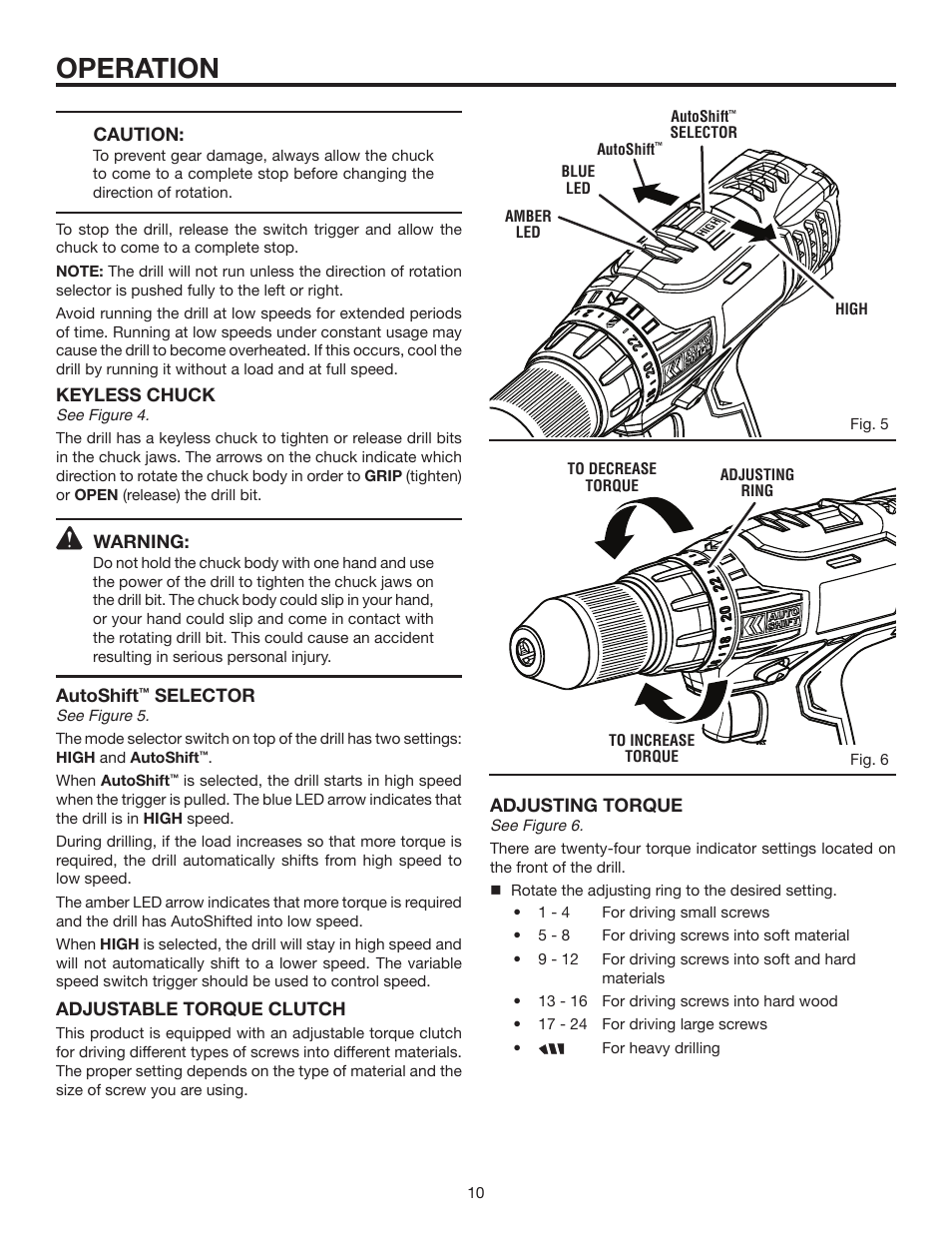 Operation | RIDGID AUTOSHIFT R86014 User Manual | Page 10 / 16