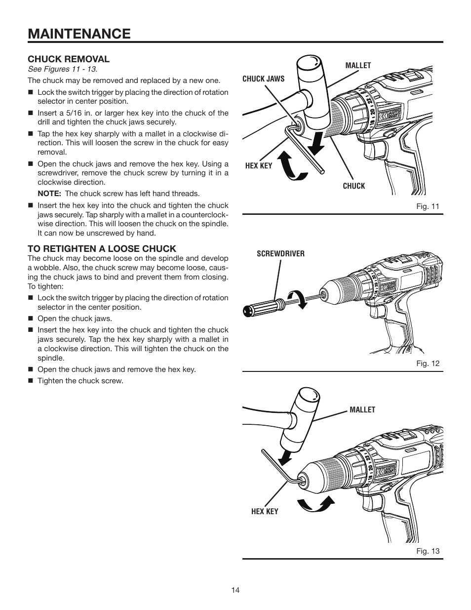 Maintenance | RIDGID AUTOSHIFT R86014 User Manual | Page 14 / 16