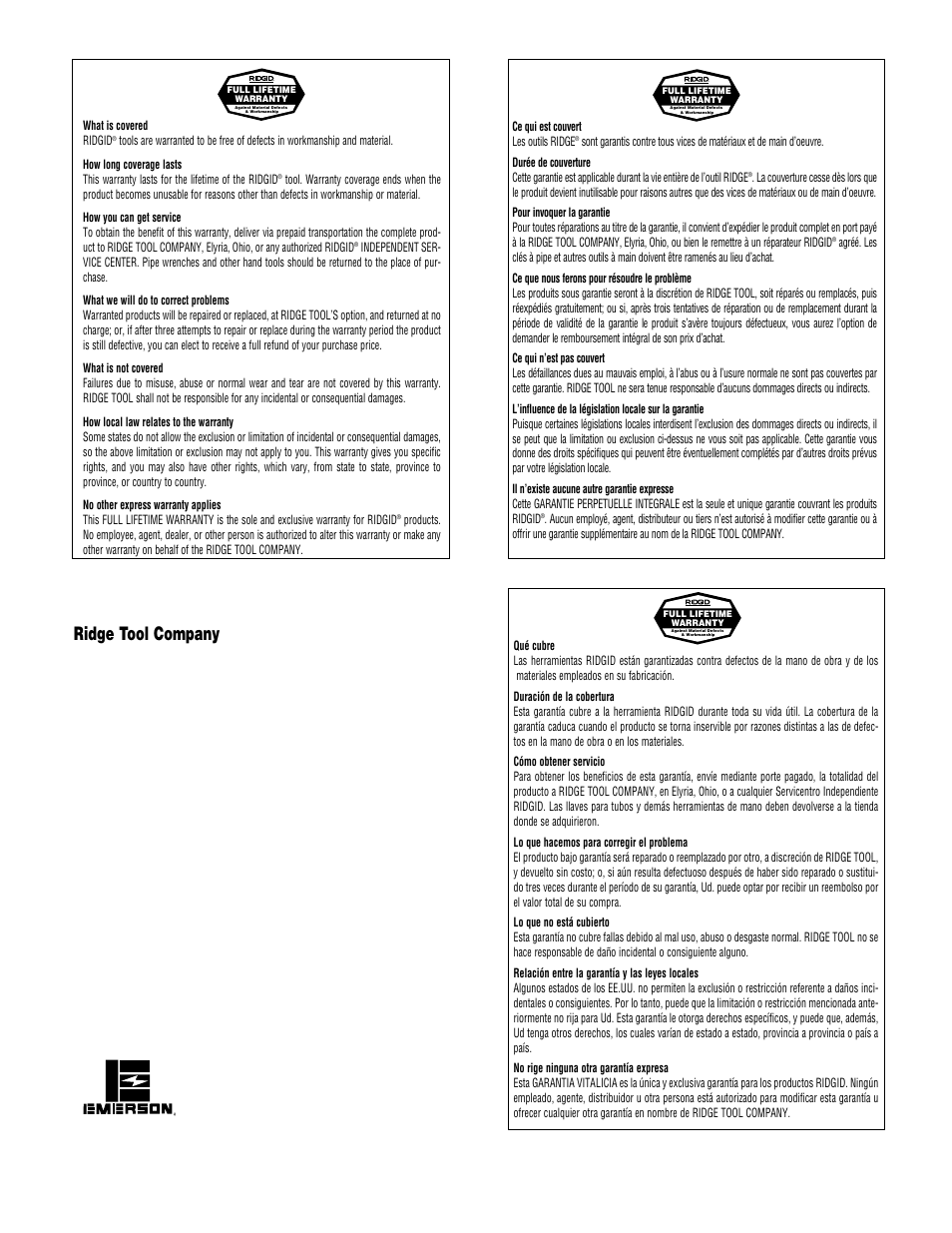 RIDGID AQUAPRO TP-250 User Manual | Page 24 / 24