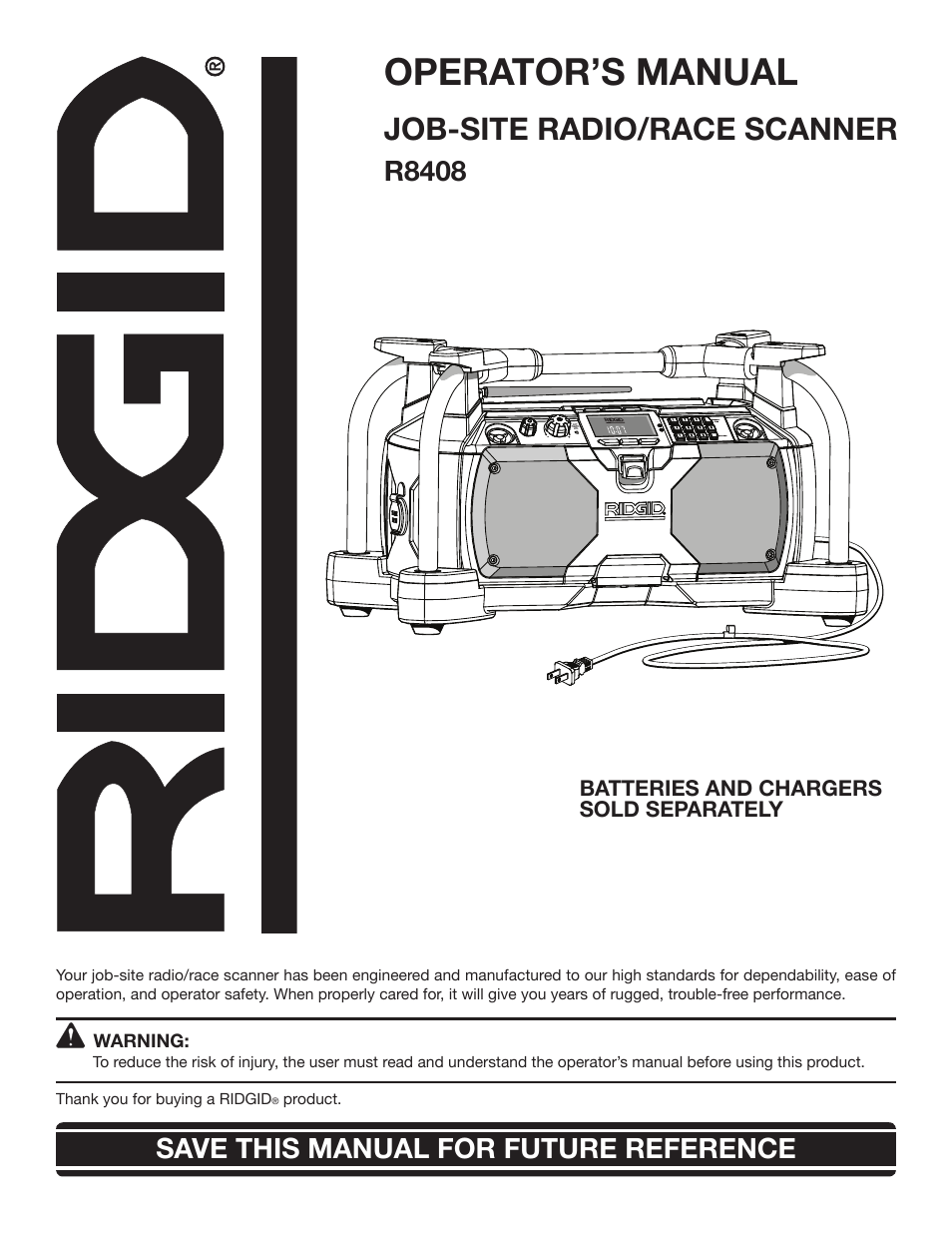 RIDGID R8408 User Manual | 26 pages