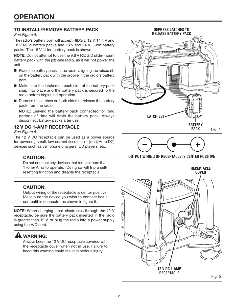 Operation | RIDGID R8408 User Manual | Page 12 / 26