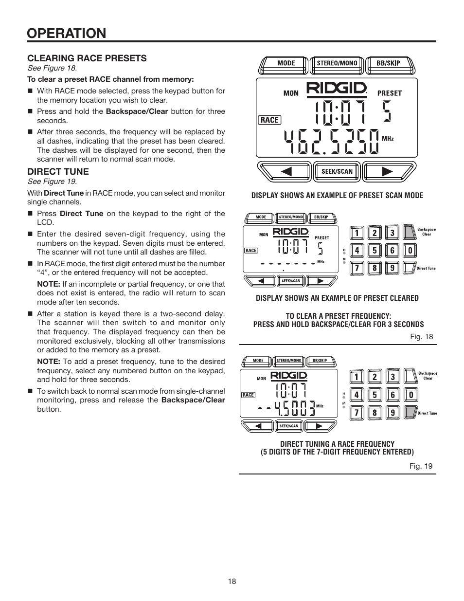Operation | RIDGID R8408 User Manual | Page 18 / 26