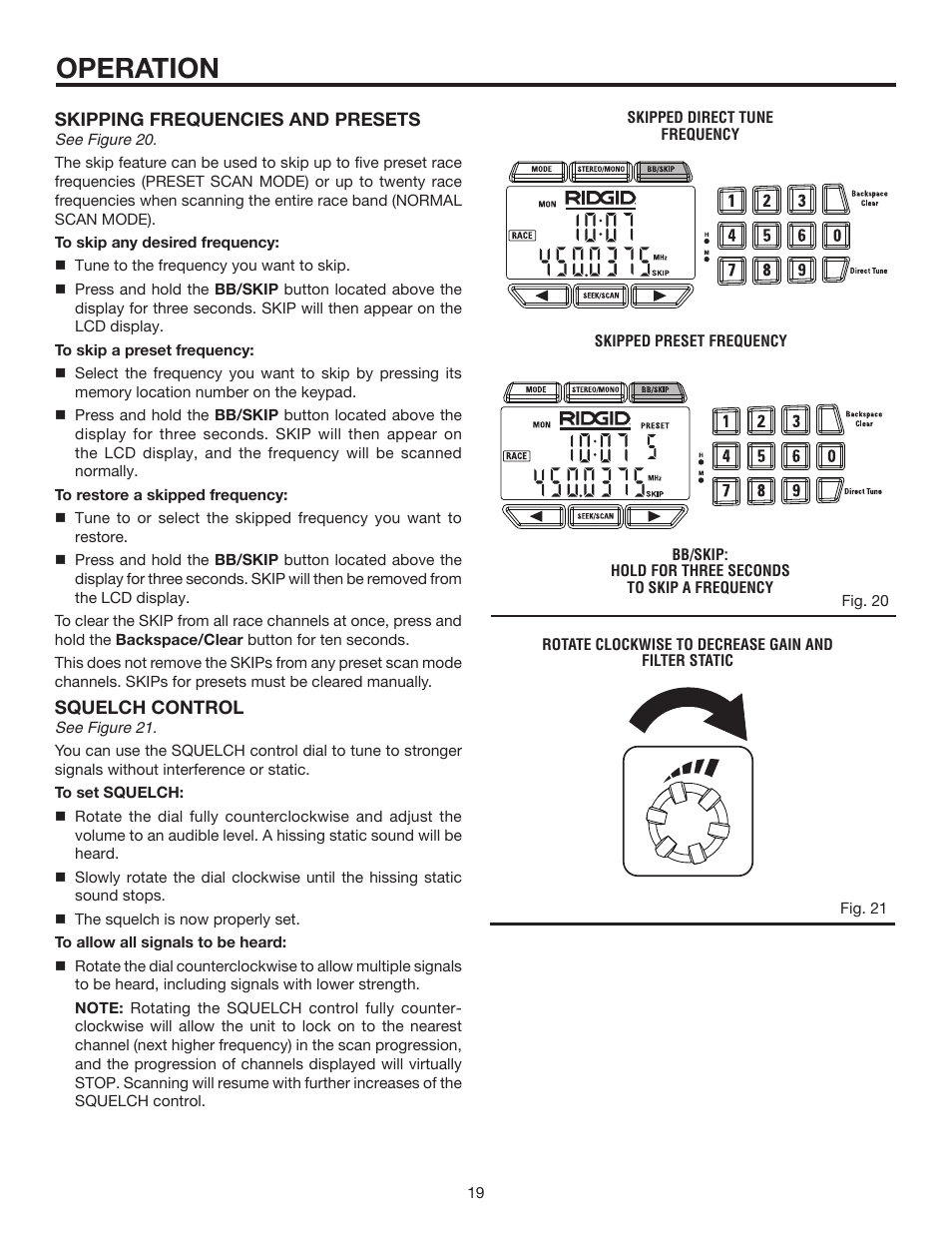 Operation | RIDGID R8408 User Manual | Page 19 / 26