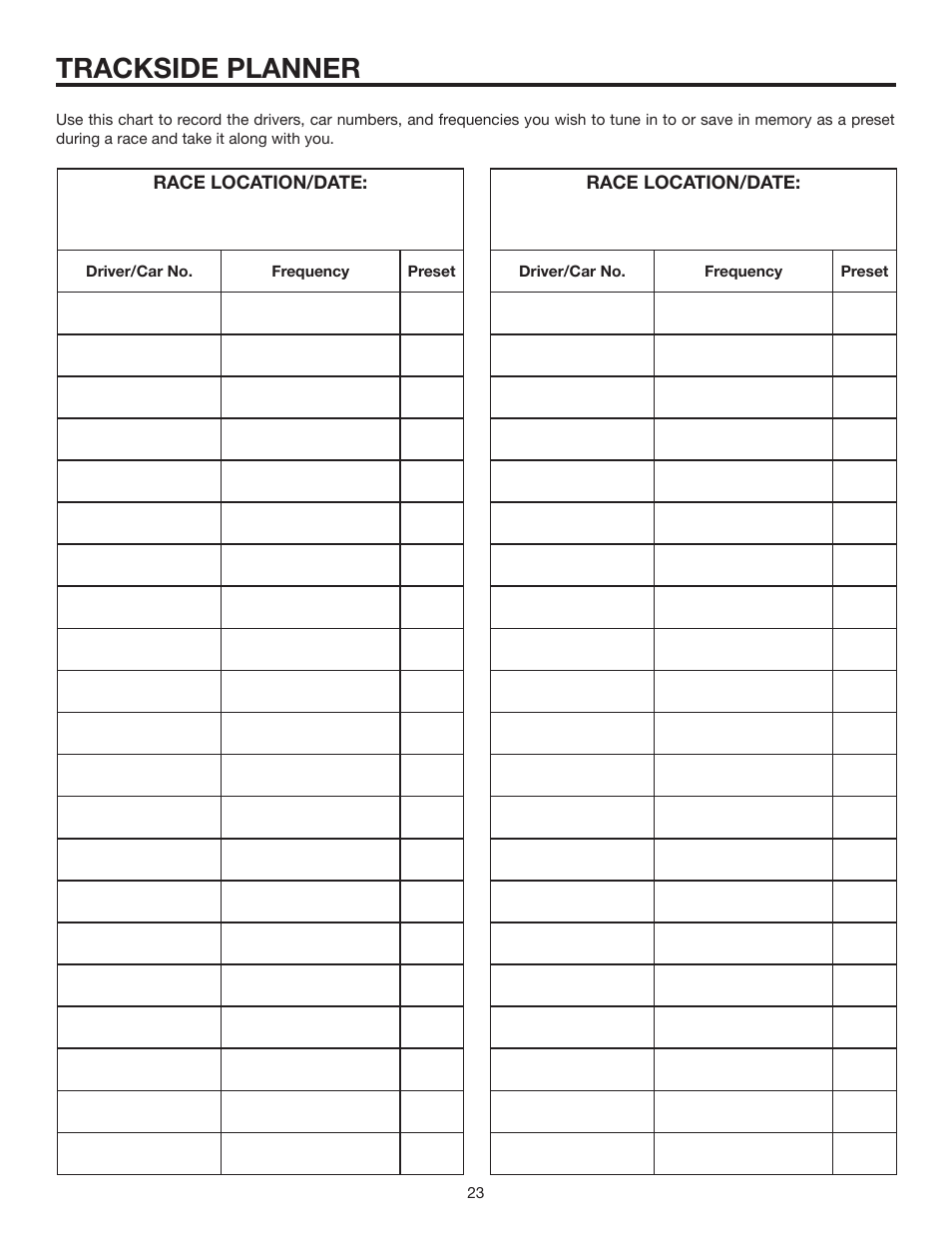 Trackside planner | RIDGID R8408 User Manual | Page 23 / 26