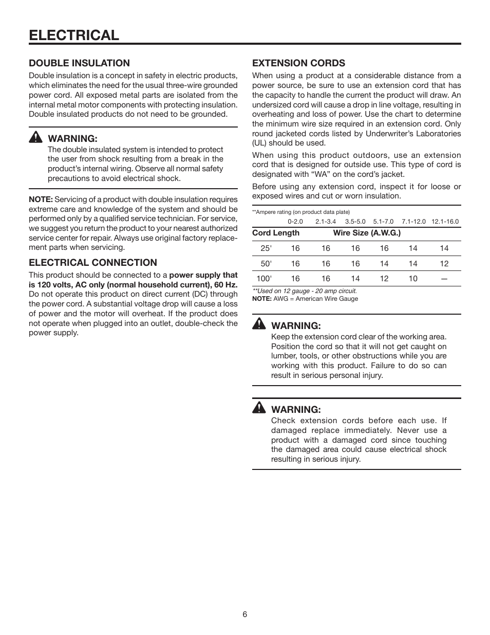 Electrical | RIDGID R8408 User Manual | Page 6 / 26