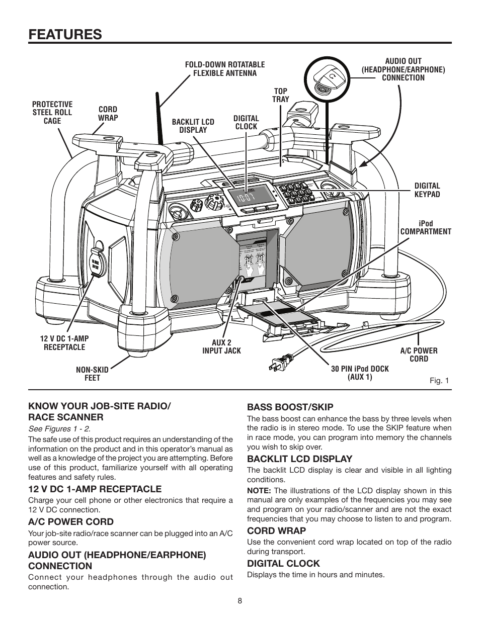 Features | RIDGID R8408 User Manual | Page 8 / 26