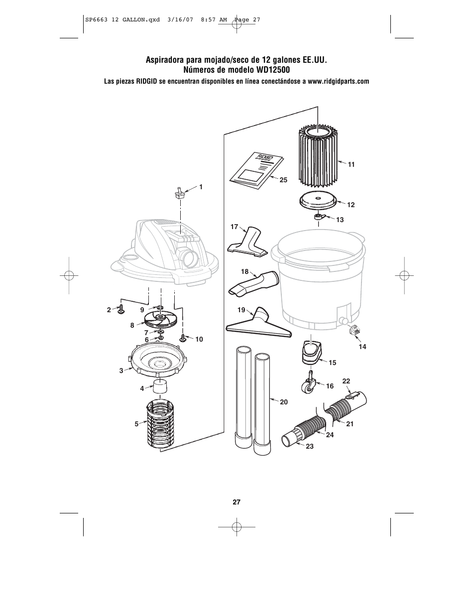 RIDGID WD1250 User Manual | Page 27 / 28