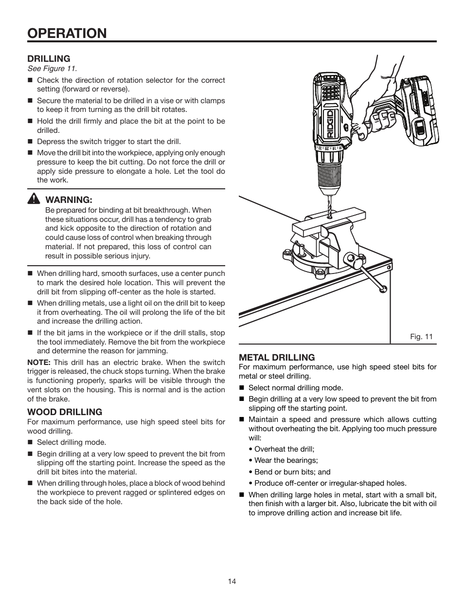 Operation | RIDGID R86006 User Manual | Page 14 / 18