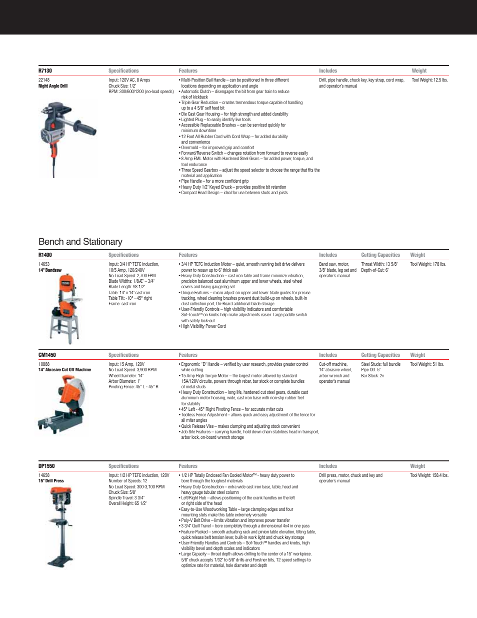 Bench and stationary | RIDGID R932 User Manual | Page 7 / 10