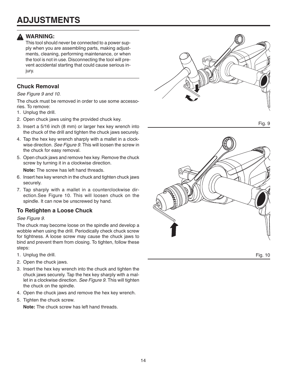 Adjustments | RIDGID R7100 User Manual | Page 14 / 20