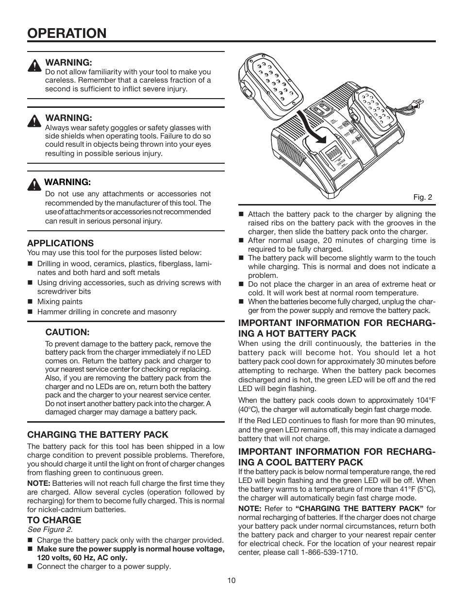 Operation | RIDGID R8411511 User Manual | Page 10 / 22