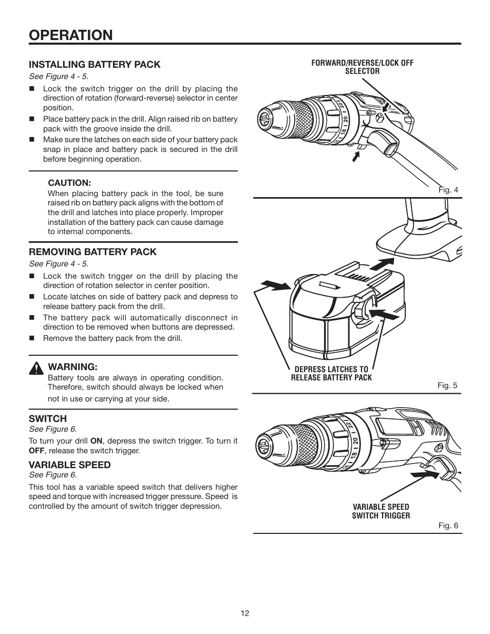 Operation | RIDGID R8411511 User Manual | Page 12 / 22