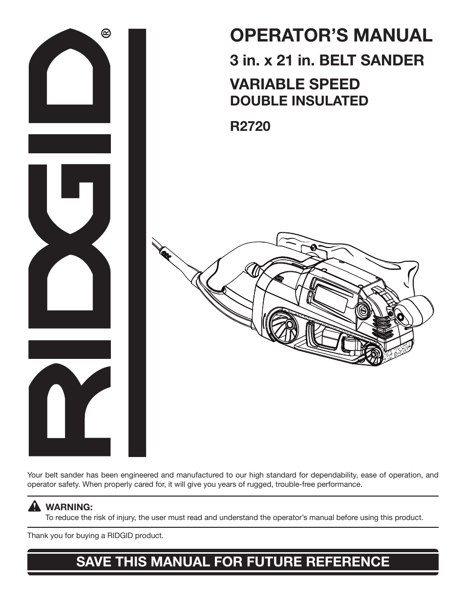 RIDGID R2720 User Manual | 20 pages