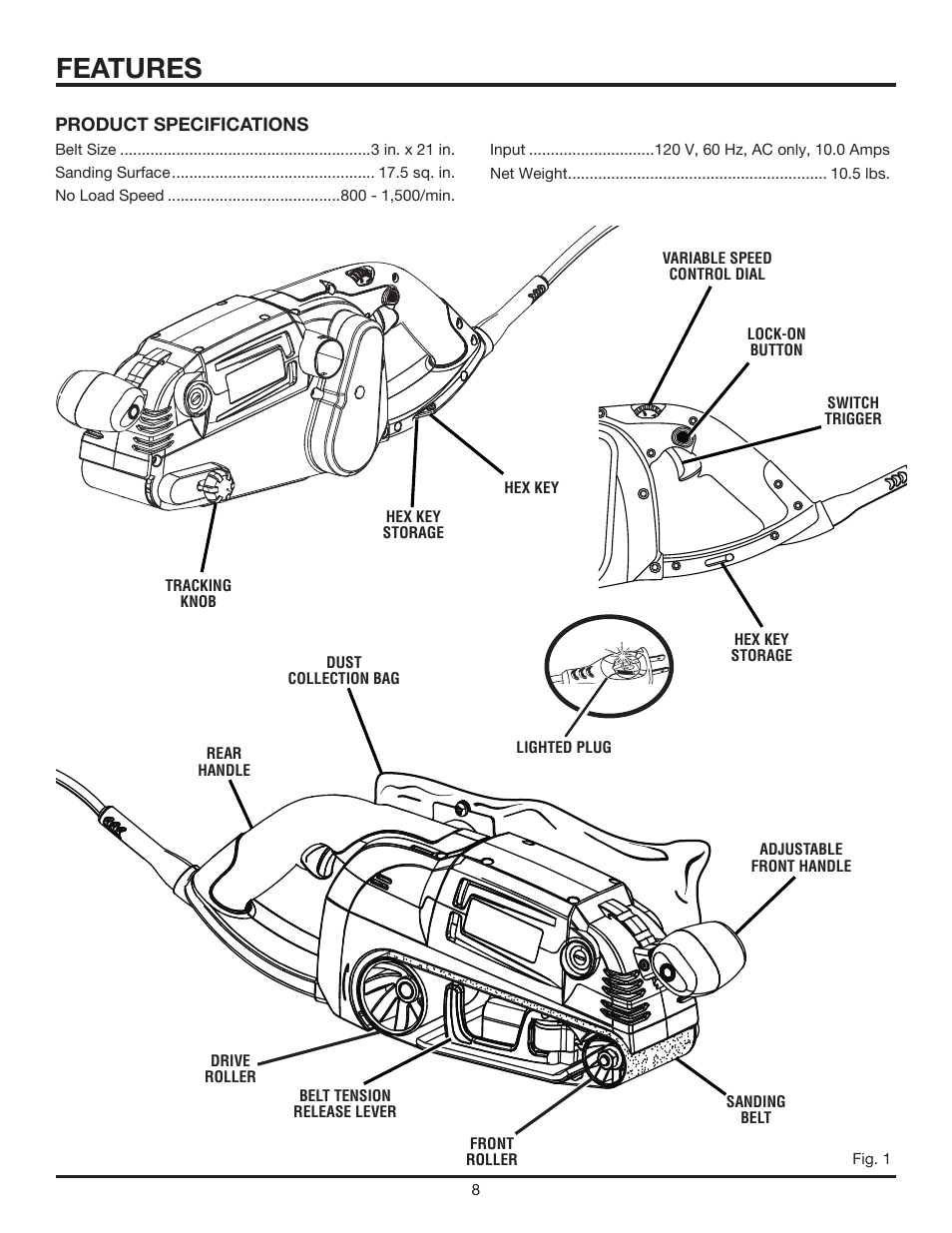 Features | RIDGID R2720 User Manual | Page 8 / 20