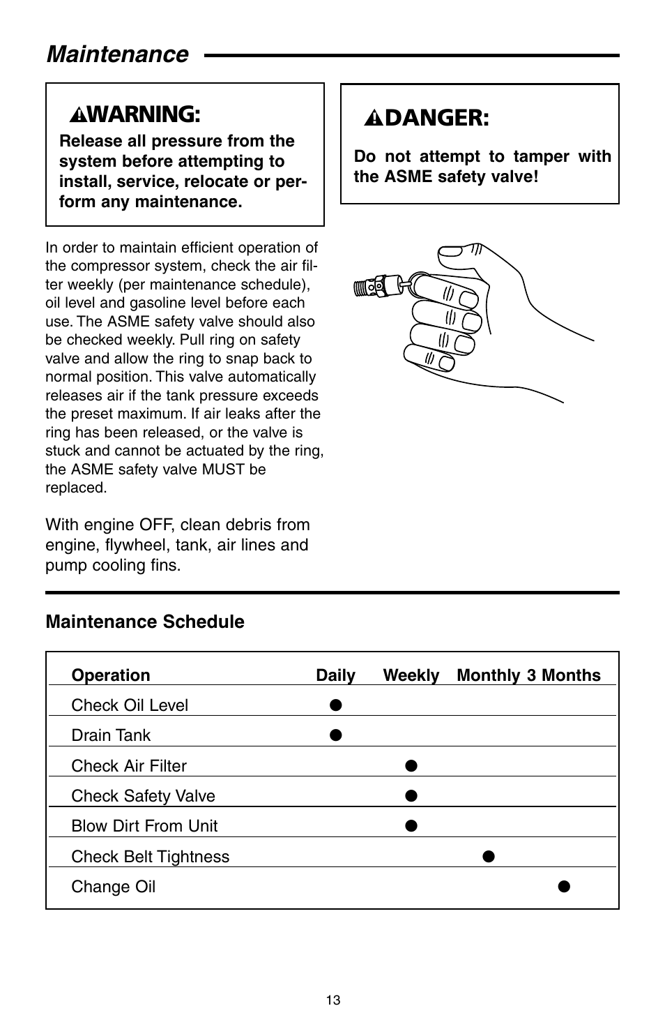 Maintenance, Warning, Danger | RIDGID GP90135 User Manual | Page 13 / 24