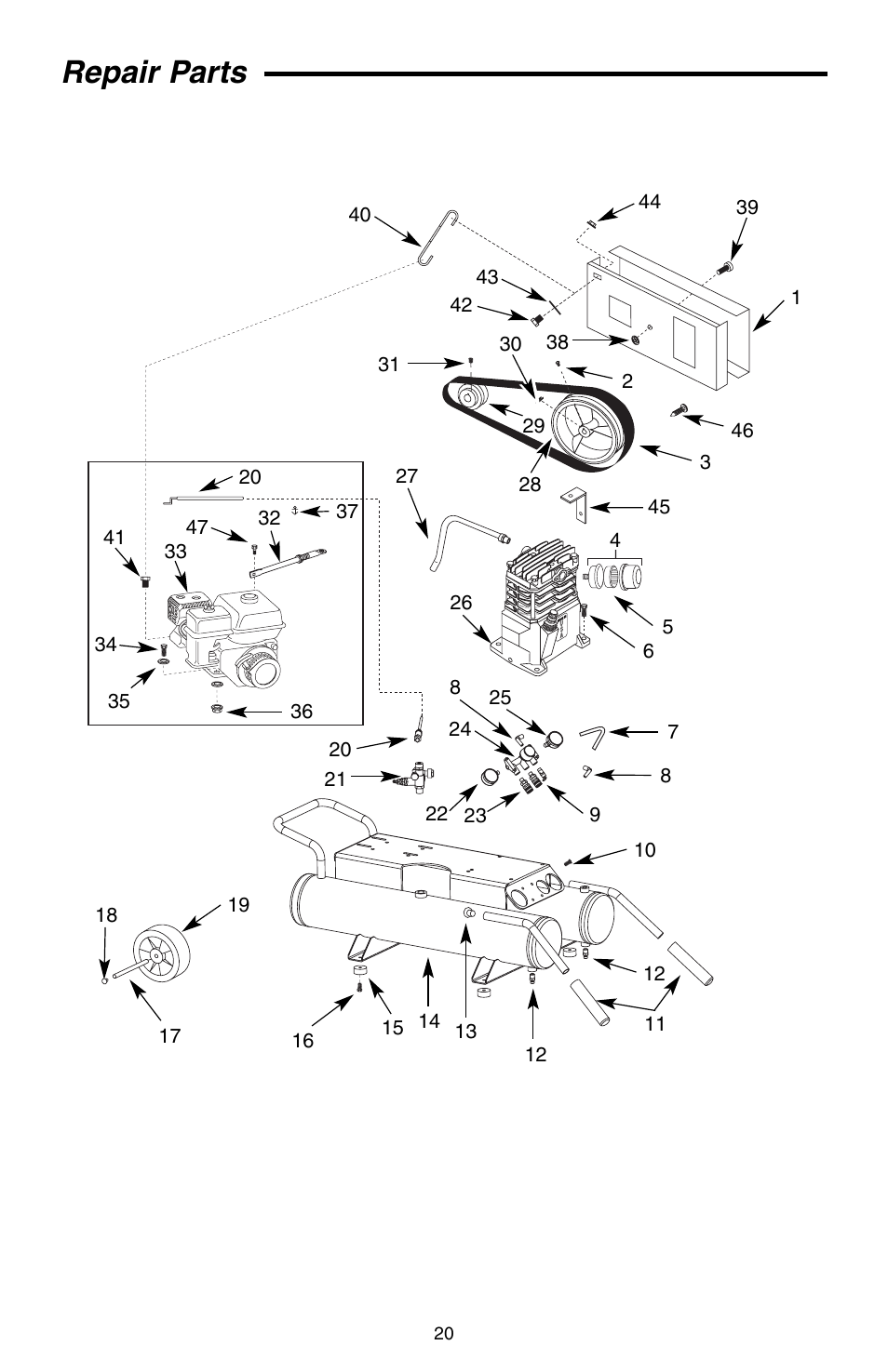 Repair parts | RIDGID GP90135 User Manual | Page 20 / 24